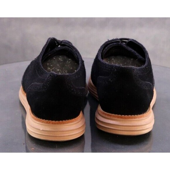 Cole Haan Zero Grand Men\'s Wingtip Dress Shoes Size 7.5 Suede Black Tan